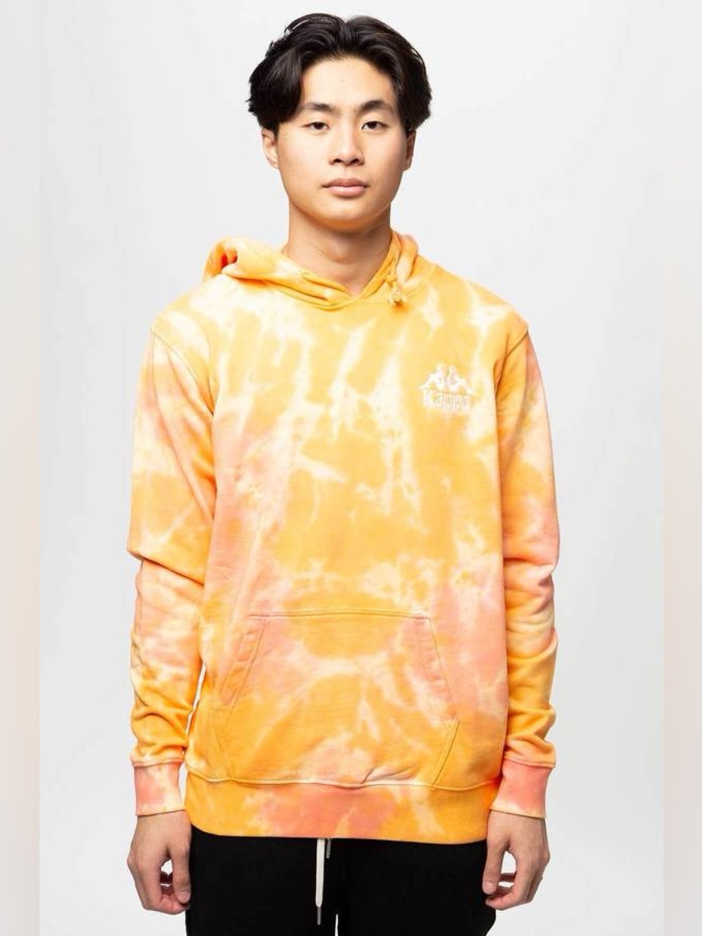 Kappa Authentic Coutro Orange Tie-Dye Hoodie Sweatshirt Size S